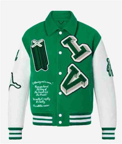 louis vuitton green baseball jacket|louis vuitton varsity jacket blue.